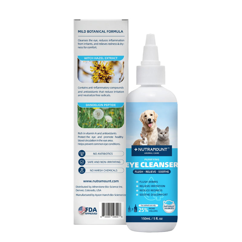 Eye Cleanser 150ml/5 fl.oz for Dogs, Cats, and Livestock Deep Clean Eye Solution 1 Piece