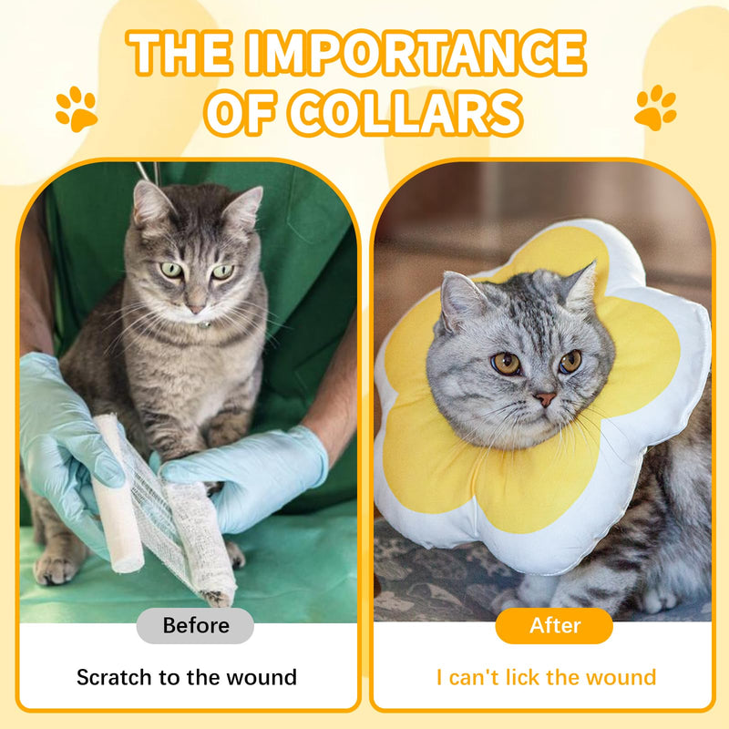 VARKAGE Pack of 2 waterproof cat collars, adjustable cat collar, flower shape neck ruffs for pet recovery, protection against licking, clean beauty, disease protection - BeesActive Australia