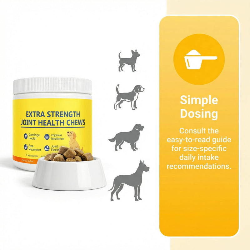 Extra Strength Joint Health Chews, Dog Hip and Joint Supplement, Contains MSM & Collagen Peptides, Promotes Joint Lubrication, Comprehensive Joint Care, 60 Chews (1) 1