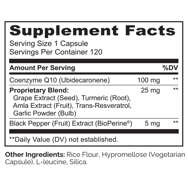NATURELO Whole Food CoQ10 Supplement, 120 Vegetarian Capsules | Heart Health Blend, Powerful Antioxidant, CoQ10 100mg Supports Energy Production Unflavored 120 Count (Pack of 1)
