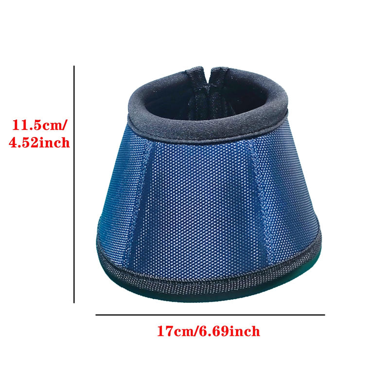Professional Equestrian Bell Boots, Navy Blue Ballistic Nylon No-Turn Horse Hoof Protective Cover with Padded Rim, 1 Pair