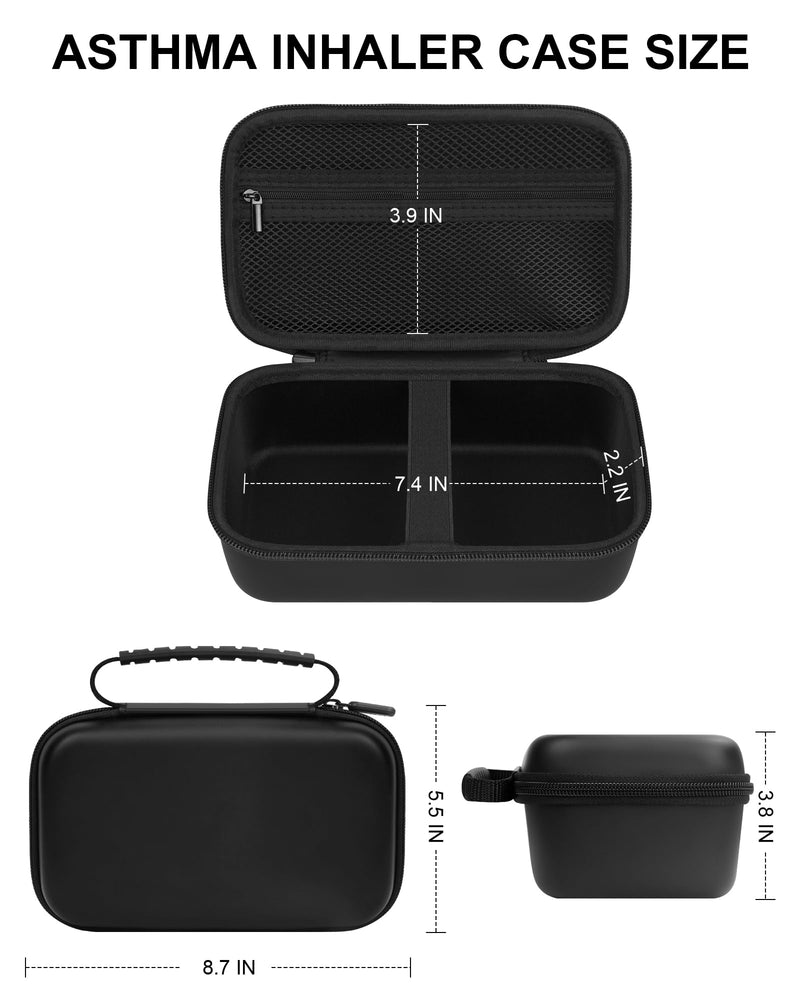 Asthma Inhaler Case Portable Nebulizer and Spacer Storage for Kids and Adults - Travel Carrying Case for Masks, Inhaler Holder (BLACK) BLACK - BeesActive Australia