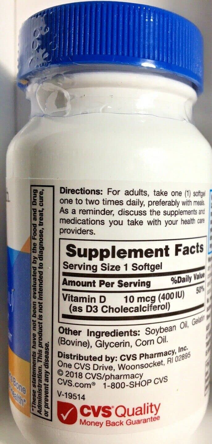 CVS Health Vitamin D3 Softgels 400IU, 100CT
