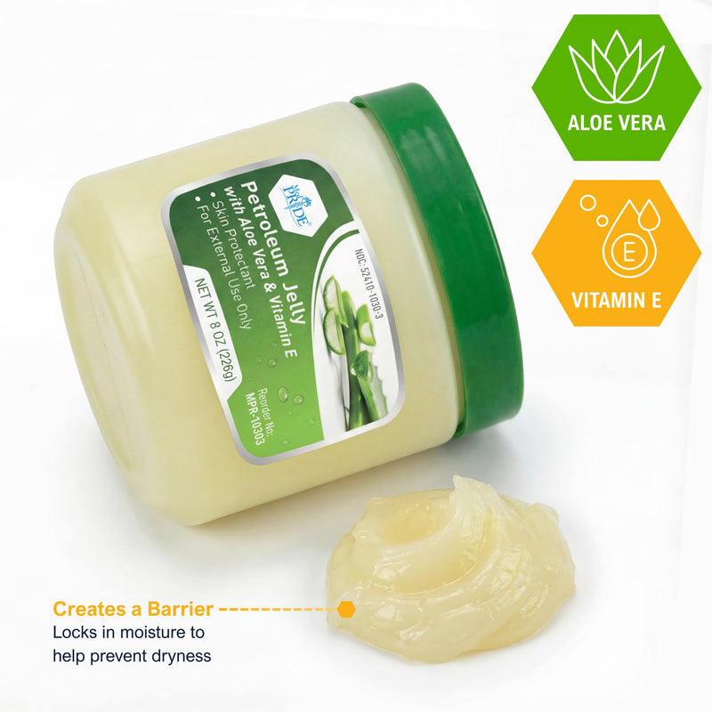 MED PRIDE Petroleum Jelly with Aloe Vera & Vitamin E, Protectant, 8 oz 8 Ounce (Pack of 1)