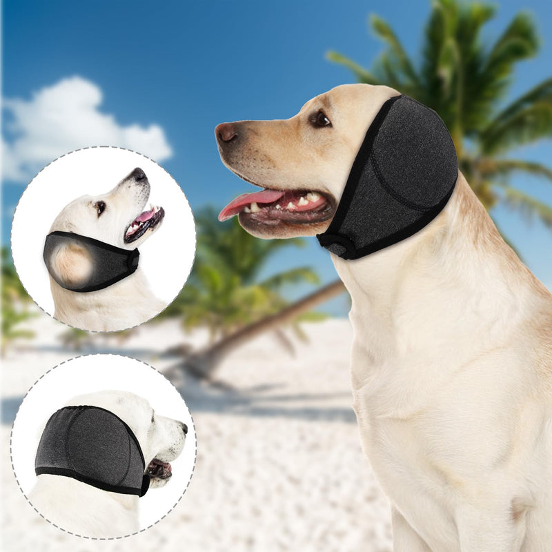 Dog Calming Hoodie Ear Wraps, Comfortable Quiet Ears Cover Muffs Plug Waterproof & Adjustable Dog Head Wrap Bonnet for Noise Protection Firework Grooming Bathing Anxiety Thunderstorms(Grey, L)