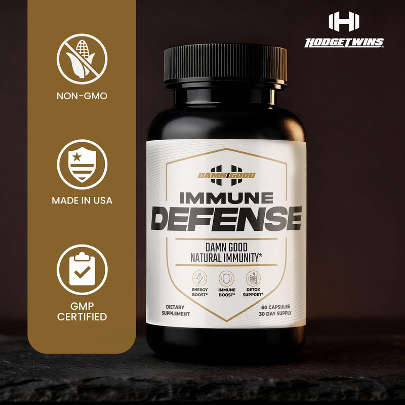 DAMN GOOD Hodge Twins Immune Defense, Sea Moss, Garlic & Turmeric, 60 Ct | Sea moss, black cumin, garlic, turmeric & oregano blend for daily immune support, gut balance & wellness, 60 caps