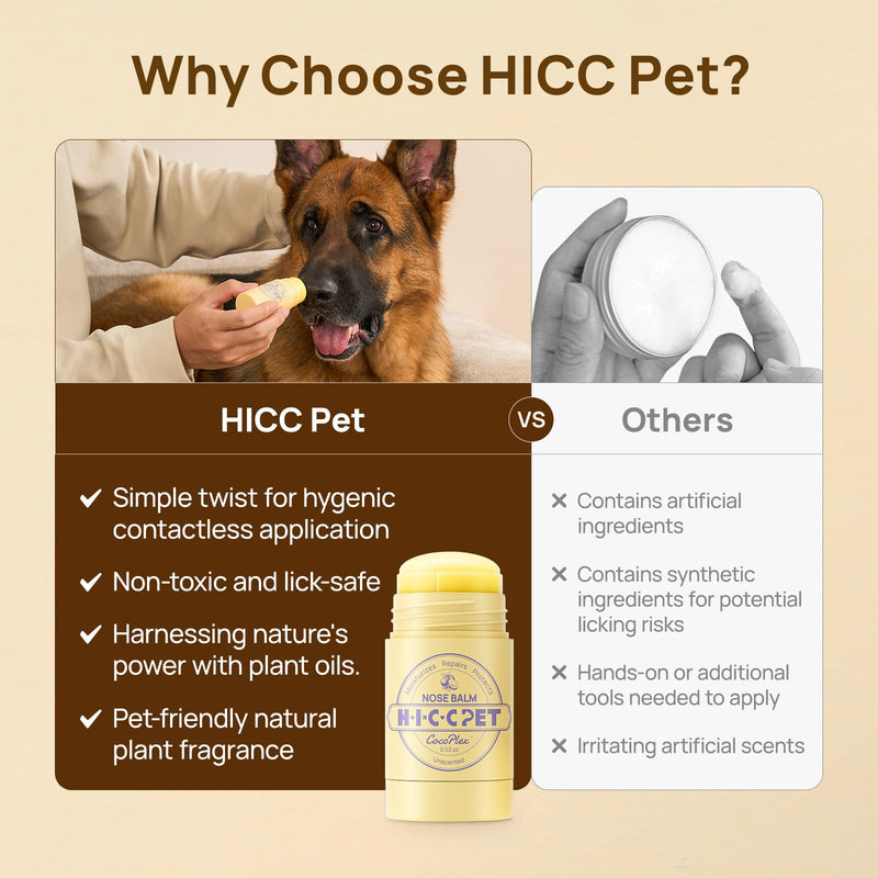 HICC PET Dog Nose Balm, Moisturizes, Soothes Dry & Cracked Skin, Dog Wrinkle Butter Cream for Frenchies with Fermented Coconut Oil, Natural Ingredients, Horse Hoof, Joint Care, 30g