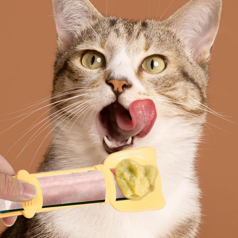 3Pcs Cat Strip Feeder, Cat Treat Dispenser, Happy Cat Wet Food Spoon, Cat Squeeze Treats for Cat Lickable Liquid Snack, Cat Feeding Food Storage - BeesActive Australia