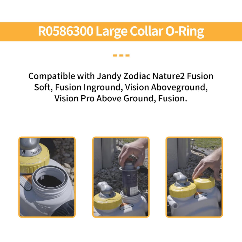 R0586300 Large Collar Tri-Lobe O-Rings Fit for Zodiac Nature 2 Fusion, Fusion Soft, Inground, Vision Aboveground, Vision Pro above Ground (4PC) - BeesActive Australia