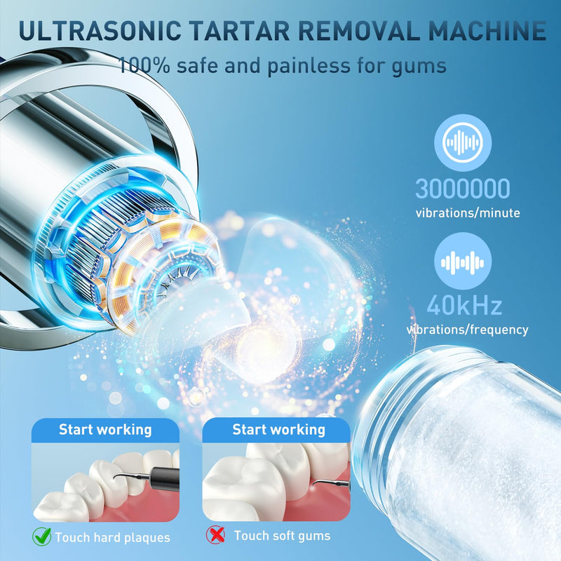 Dental Calculus Remover, Ultrasonic dental calculus remover for Teeth Cleaning with 4 Replaceable Heads and 3 Adjustable Modes - BeesActive Australia