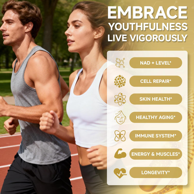 7 in 1 400mg NMN Supplement with NAC, Resveratrol & Coenzyme Q10 for Increased NAD Levels*, DNA Repair, Energy, Focus & Healthy Aging*, High Absorption Cellular Health Complex, 60 Capsules