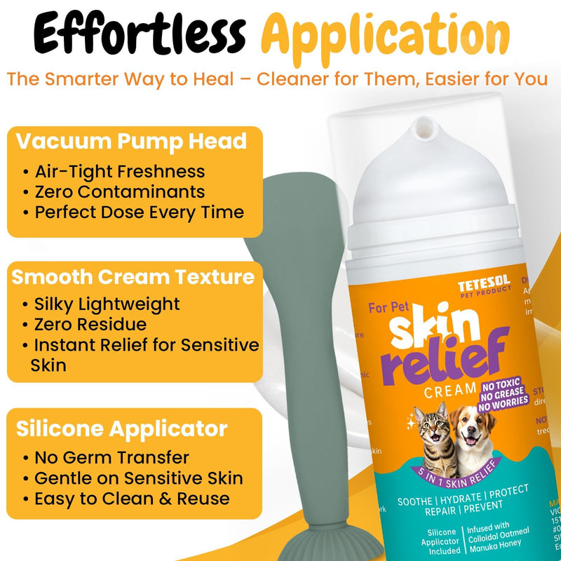Dog Cream Moisturiser for Itchy Dry Flaky Skin, Allergy Relief, Hot Spot, Rash, Eczema, Small Wounds, Sores,Irritated & Inflamed Paw and Skin Fold-for Dogs & Cats 100g