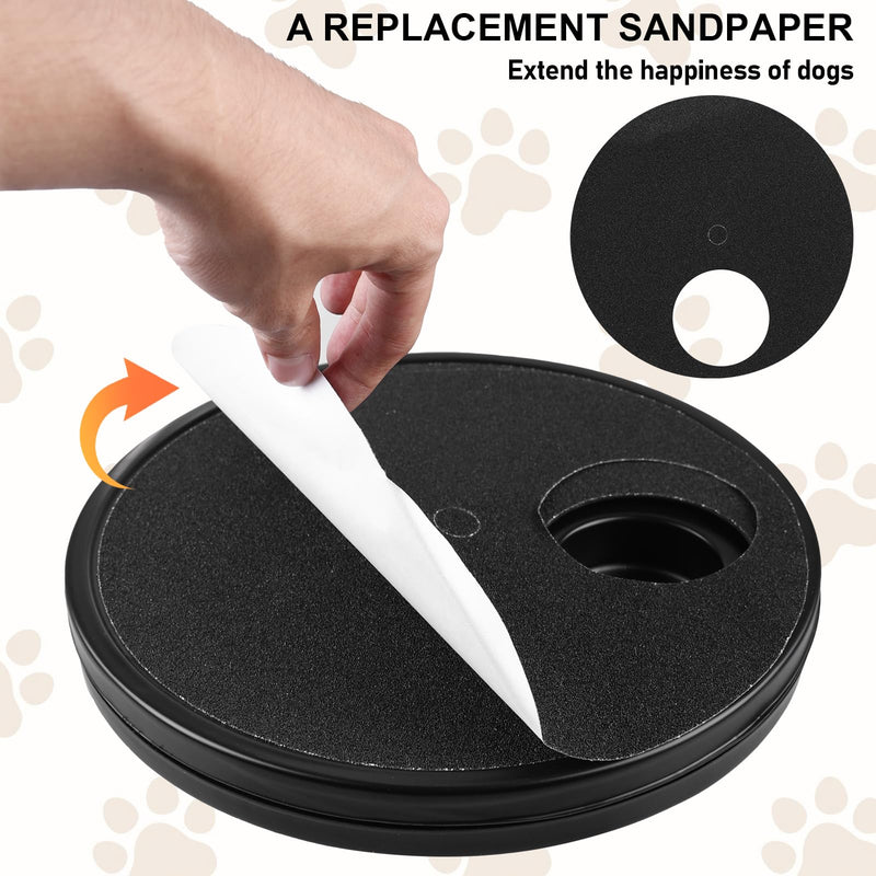 Dog Scratching Board, Dog Claw Grinder with Treat Box, Dog Claw Grinder, Built-in 6 Compartment Food Storage 360°, Rotation Alternative to Claw Clippers and Grinders (Black) Black - BeesActive Australia