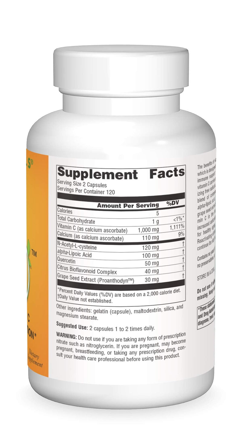 Source Naturals Systemic C, 500mg - 240 Capsules 1 240 Count (Pack of 1)