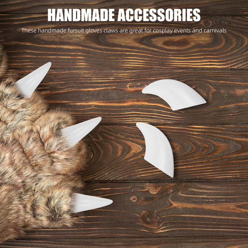 Abaodam Fursuit Claw Nails DIY Manicure Accessories for Halloween Cosplay Decorative Paws for Festive Events White