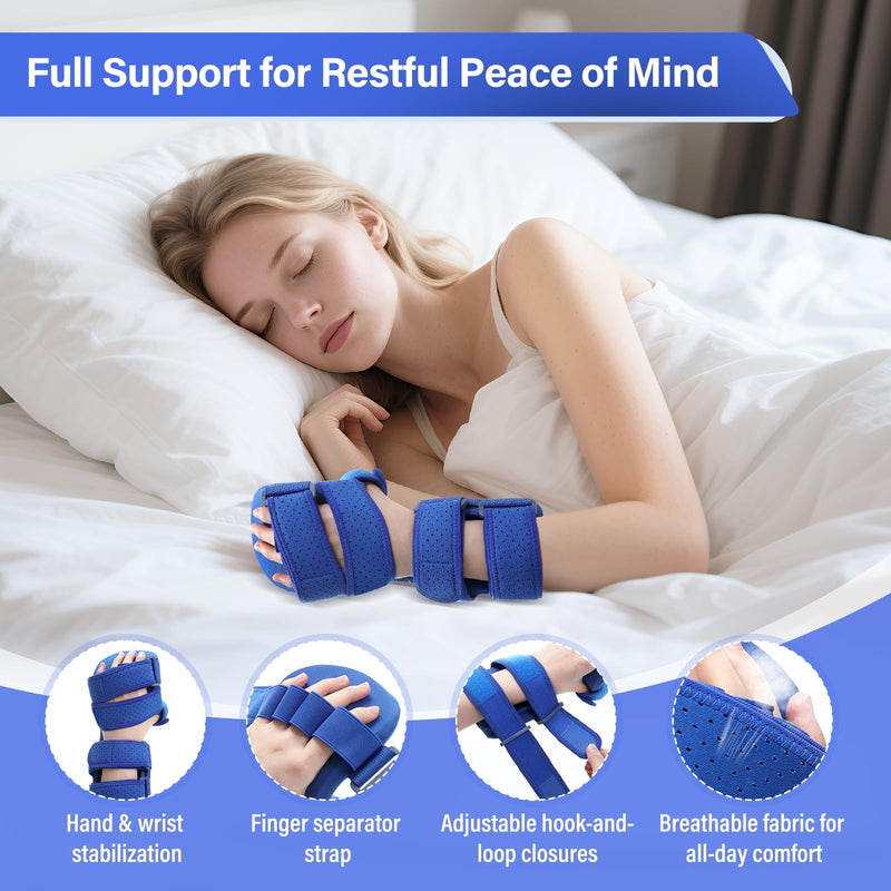 TYYIHUA Resting Hand Splint, Stroke Hand Therapy Equipment, Hand Brace with Finger Support for Stroke Recovery Patients, Carpal Tunnel Syndrome, Arthritis, Tendinitis, Metacarpal Breaks Right