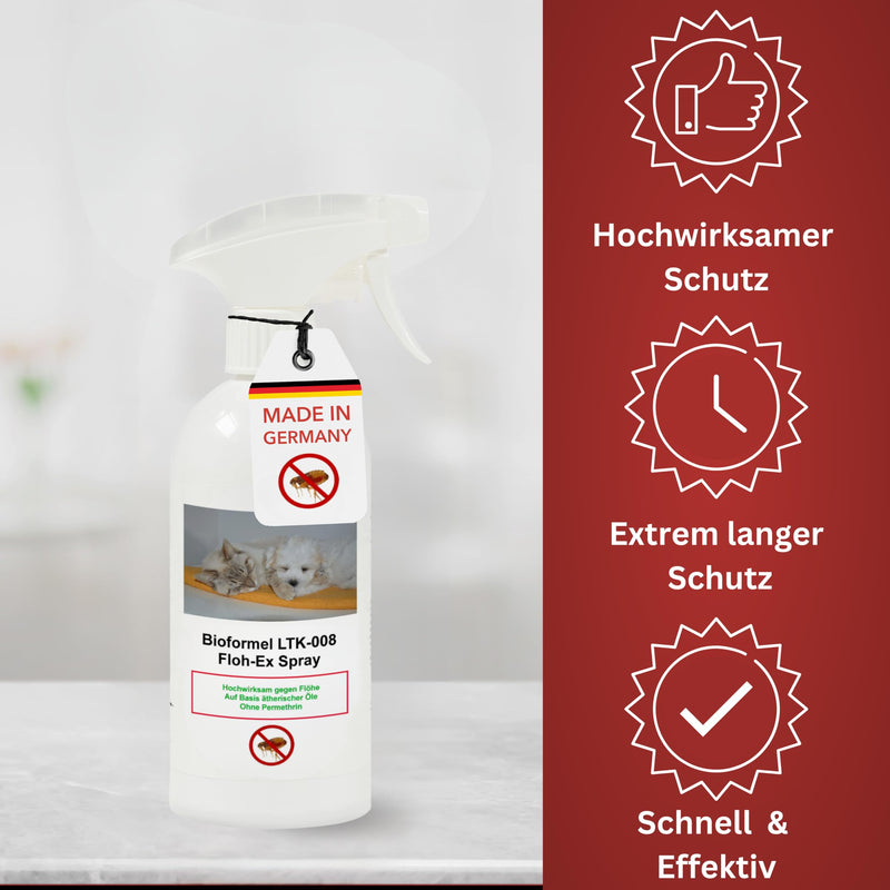 Biodelta Anti Flea Spray for Dogs and Cats - Flea-Ex Environmental Spray Pet Dog Fleas Fight Cat Fleas in Acute Infestation & Preventive - Flea Spray Apartment Furniture Bed - Highly Effective (500ml) 500ml - BeesActive Australia
