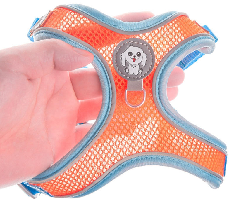 Adjustable No-Pull Dog Cat Harness Leash Set- Reflective Comfortable Control Vest Set- Soft Mesh Step-in Dog Cat Harness Leash,Orange,XXS XXS:Neck 13-15",Chest 14-17" Orange - BeesActive Australia