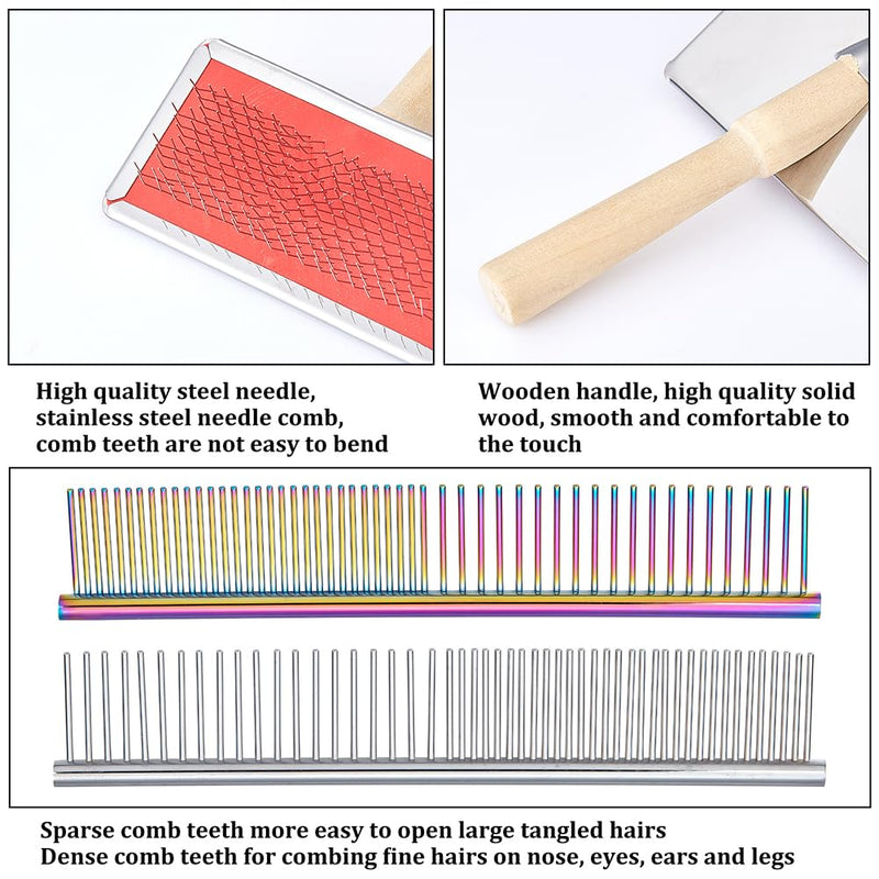 CHGCRAFT 4 Styles Macrame Fringe Comb Set Stainless Steel Metal Combs Macrame Tassel Brush for DIY Macrame Plant Hanger Wall Hanging for Dogs Cats Pets Hair Remove Knots - BeesActive Australia