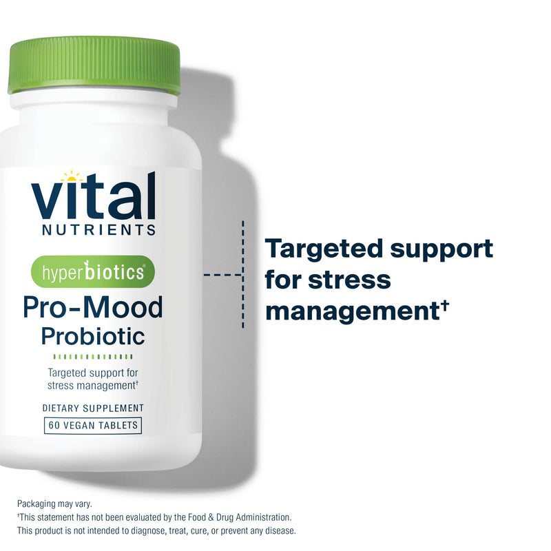 Hyperbiotics Vital Nutrients Pro Mood Probiotic with L-theanine | Clinically Studied Probiotics for Women and Men to Support Stress Management and Mood Support | 60 Vegan Count