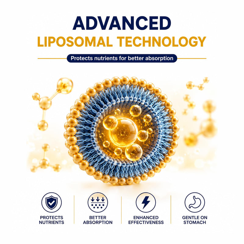 Liposomal Vitamin C Liquid 500mg - High Absorption Vitamin C Supplement for Immune Support, Collagen Production & Antioxidant Protection, Skin Glow, Gentle on Stomach, Non-GMO, 1.7 fl oz
