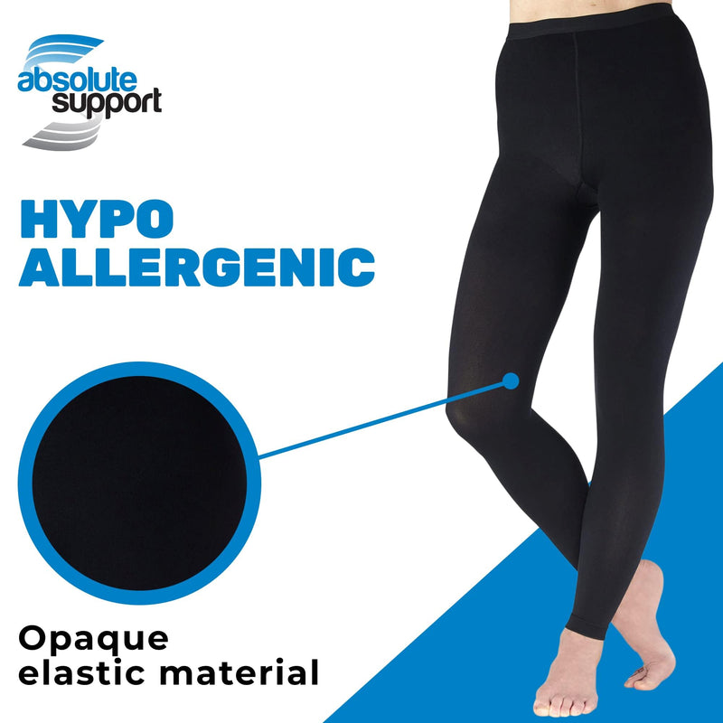 Compression Leggings for Women 20-30mmHg - Footles High Waist Compression Tights for Circulation during Pregnancy, Sports, Workout, Running - Black, Medium - A717BL2
