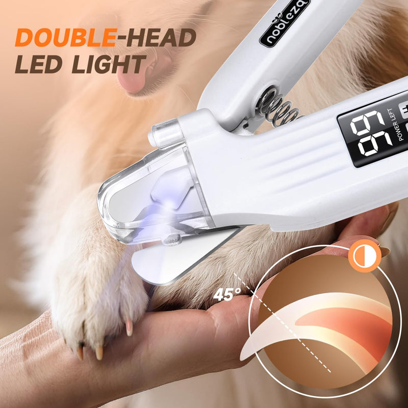 Nobleza claw grinder for dogs and cats, claw scissors 2 in 1 with 2 LED lights, electric claw trimmer with LED display for pets, nail scissors with protective cover for medium small dogs - BeesActive Australia