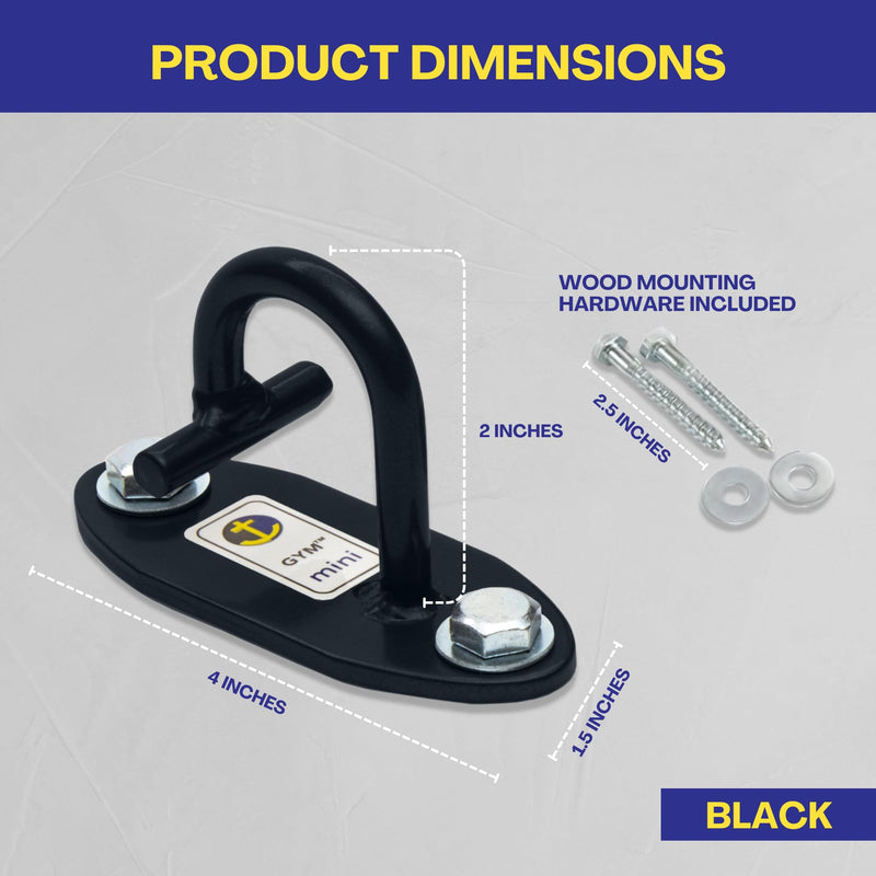 Anchor Gym Mini H1 - Resistance Band Wall Anchors for Home Workouts | Wall Mount Anchor for Resistance Bands, Stretch Straps & Suspension Trainers Black - BeesActive Australia