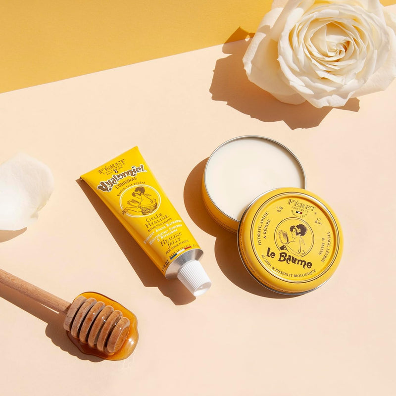Feret Parfumeur Le Hyalomiel Gel Moisturizer – Rose Poudré – Hydrating Skincare with Organic Honey – Soothing Gel for Dry, Cracked Hands, Feet & Skin – Made in France – 50ml / 1.7oz (Set) Set - BeesActive Australia