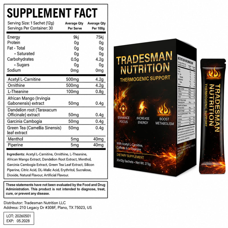 Shred, Tradesman Nutrition Energy Drink Supplement Vitamin 1PCS