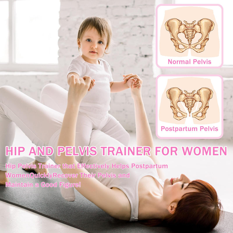 Thigh Master Adjustable Resistance - LED Counter Pelvic Floor Muscle Kegel Exercise Devices, 360° Inner Thigh Exerciser for Women, Strengthening Adductor Workout Equipment, Tightening Hip Leg Trainer Pink