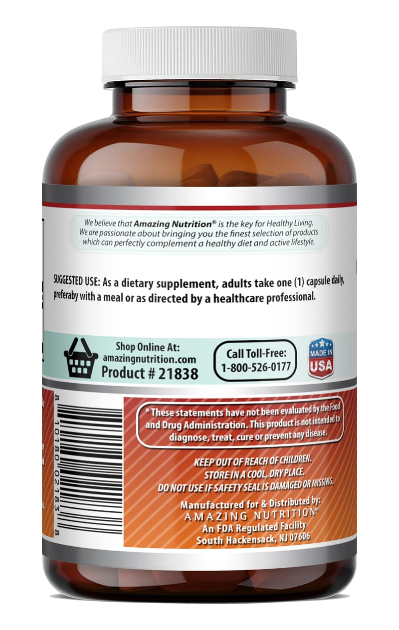 Amazing Formulas Folic Acid (Vitamin B9) 800 Mcg Supplement | Capsules | Non-GMO | Gluten-Free | Made in USA (1 Pack | 240 Count) Unflavored