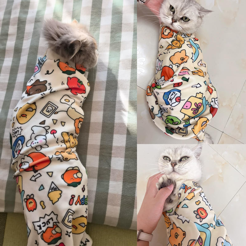 Cat Grooming Wrap,Cat Grooming Wrap for Cutting Nails Self-Adherent Cat Wrapping Blanket for Grooming Cat Grooming Supplies Cat Calming Holding Escaping Scratching Biting(Within 22lbs) XL-70*70CM - BeesActive Australia