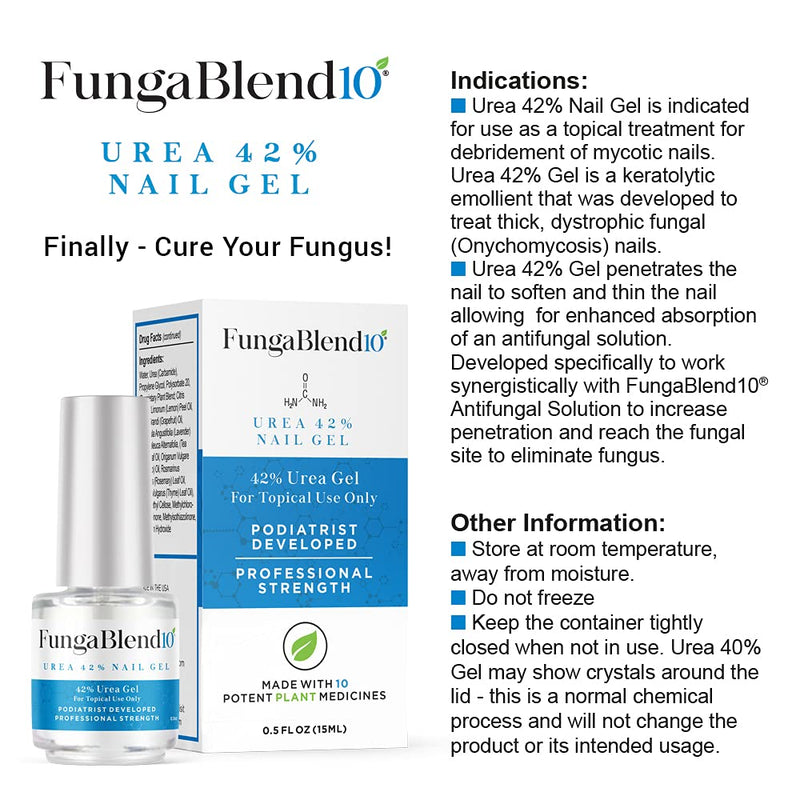 FungaBlend 10 - Urea 42% Nail Gel to Cure Fungus Faster - Delivers Antifungal Medication Directly to Fungus - Quick Results Topical Solution for Toe and Finger Nail Repair Treatment - BeesActive Australia