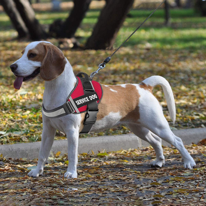 Dog Harness,No-Pull Service Dog Harness with Handle Adjustable Outdoor Pet Dog Vest 3M Reflective Nylon Material Vest for Breeds,Easy Control for Small Medium Large Dogs Red - BeesActive Australia