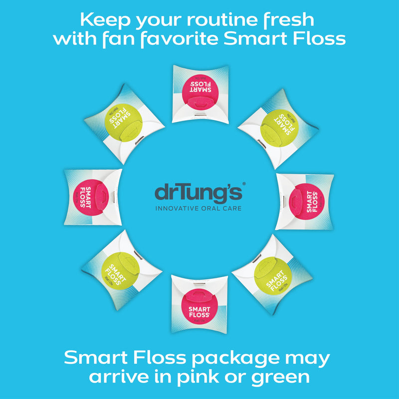 DrTung's Smart Floss - Natural Floss, PTFE & PFAS Free Floss, Gentle on Gums, Expands & Stretches, BPA Free Floss - Natural Dental Floss Cardamom Flavor (Pack of 6) 90 Foot (Pack of 6)
