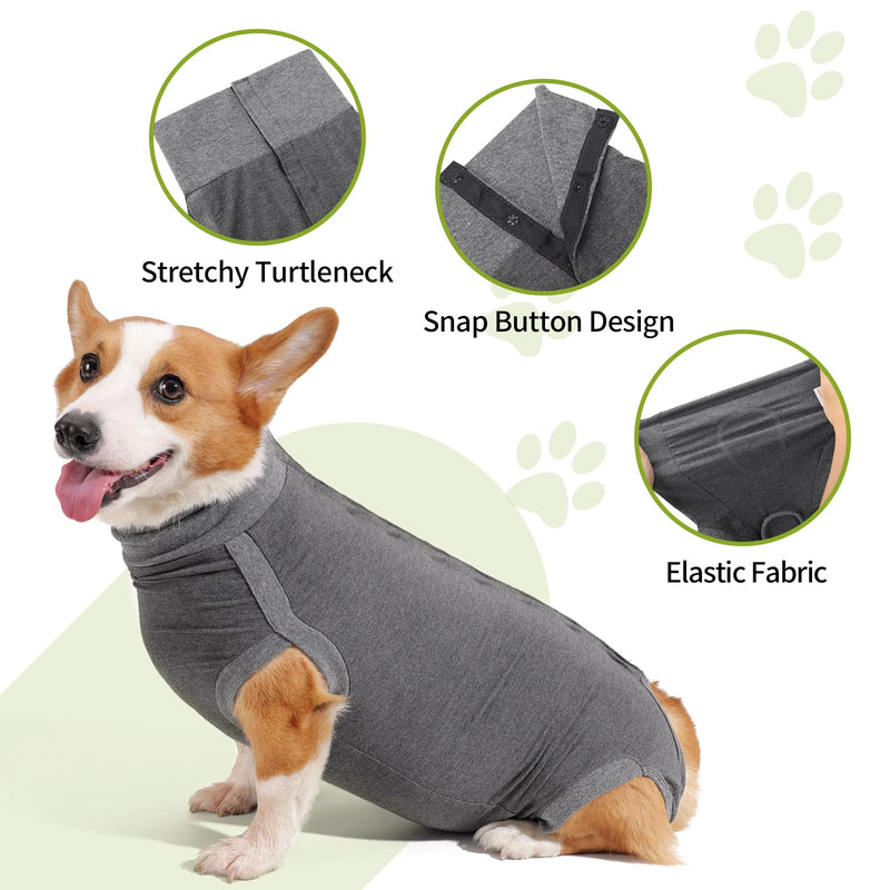 HEYWEAN Dog Bodysuit After Surgery Body Dog Castration Bitch Dog Surgery Body Male Castration Body Dogs After Surgery Suit Dog Surgical Body Dog Medical Body for Dogs Castration Body Wound Protection Suit Dog M Grey - BeesActive Australia