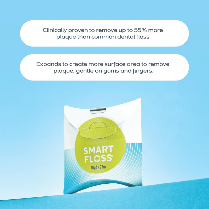 DrTung's Smart Floss - Natural Floss, PTFE & PFAS Free Floss, Gentle on Gums, Expands & Stretches, BPA Free Floss - Natural Dental Floss Cardamom Flavor (Pack of 6) 90 Foot (Pack of 6)