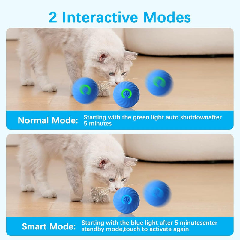 Zelikovitz Interactive Cat Toys Ball Rolling in The Pouch, Automatic Motion Activated Moving Ball Hide and Seek Game for Indoor Exercise Kicker - BeesActive Australia