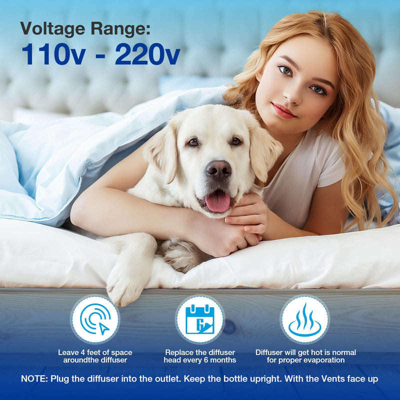 Dog Calming Pheromones Diffuser 6 in 1 Kit Appeasing Pheromone Diffuser to Calm (2 Plug in+4 Pack 48ml Refill) for Anxiety Relief Reduce Aggression Fighting Barking Stress 120 Day Supply(Tasteless)