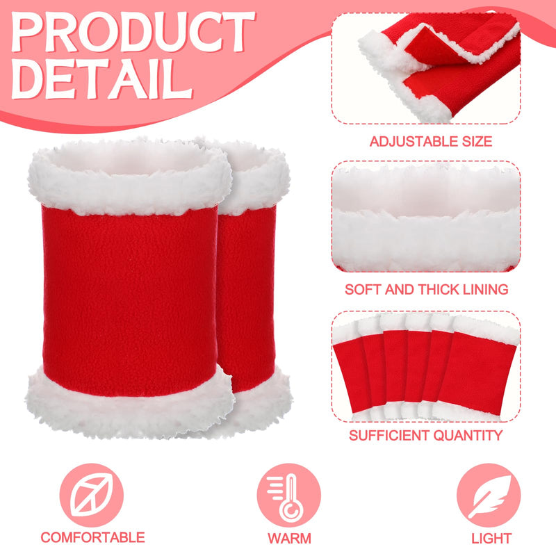 12 Pcs Christmas Horse Leg Wraps Faux Fur Polyester Standing Wraps for Horses Sheep Leg Wraps Leg Wraps for Horses Christmas Party Parades Supplies Santa Style - BeesActive Australia