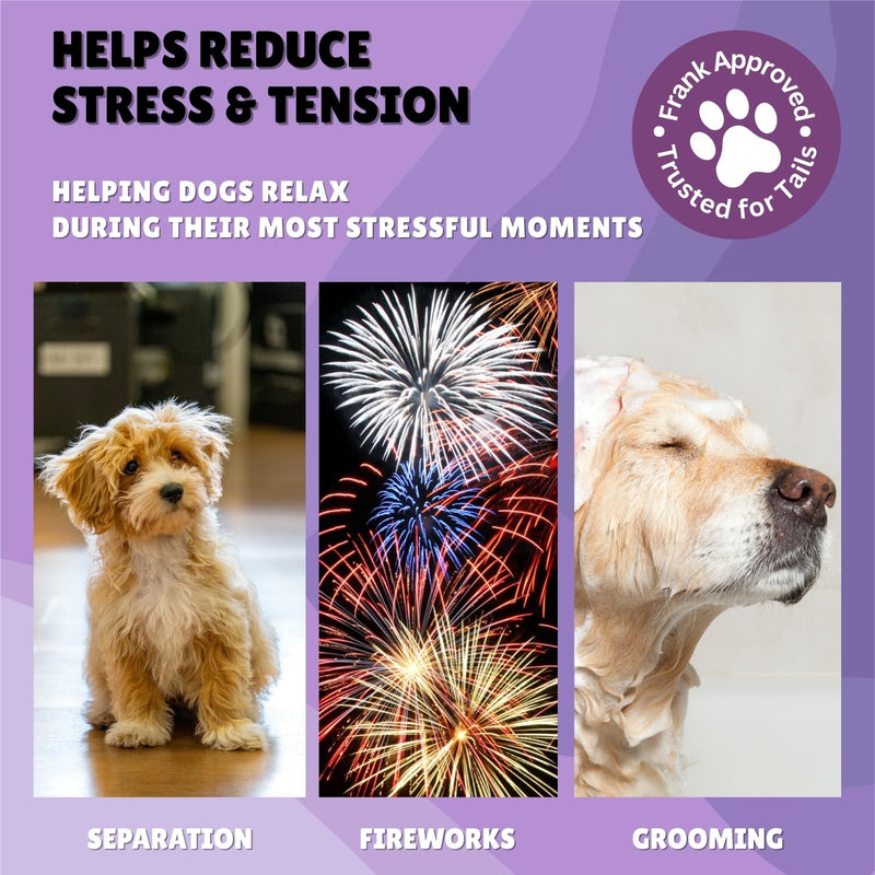 Frank & Co Calming Treats for Dogs – 120 Soft Chews with L-Tryptophan, L-Theanine, Magnesium, Chamomile, Passionflower, Hemp Seed Oil & Probiotics – Natural Daily Calm Support