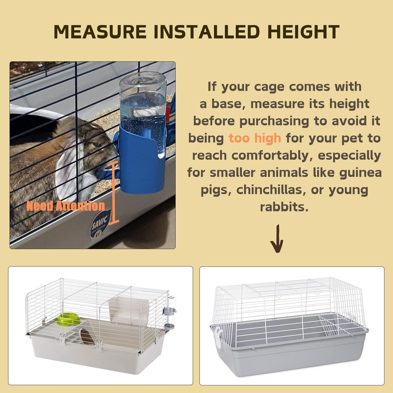 Rabbit Water Bottle, 600ml/21oz Hanging Water Dispenser Feeder Cage Crate Hutch Bunny Puppy Cat Chinchilla Ferret Guinea Pigs Squirrel Hedgehog (Green) Green - BeesActive Australia
