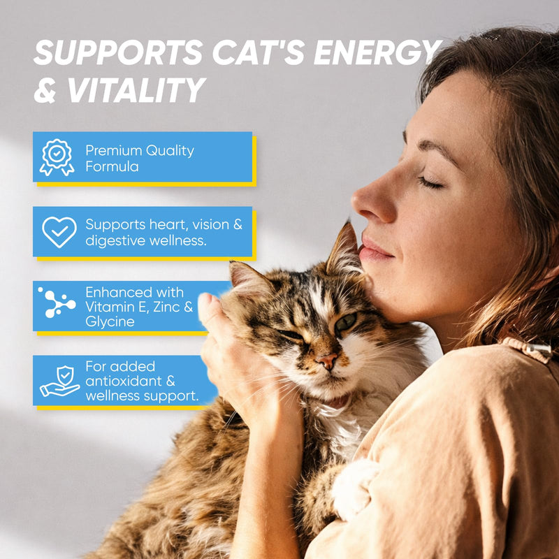 Taurine for Cats, 4.23 oz / 120g, Cat Taurine Supplement, Essential Amino Acid Support for Heart, Vision, Digestion & Daily Wellness, Easy-Mix Powder with Scoop