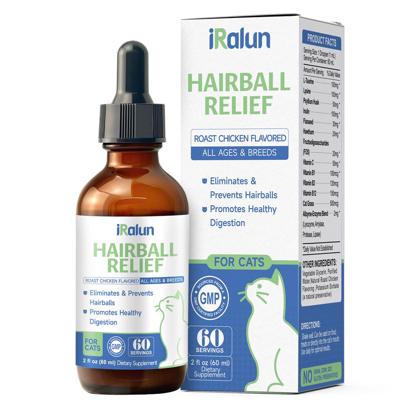 Hairball Treatment for Cats- Hair Ball Relief Digestive Aid-Hairball Support Remedy- Promotes Healthy Digestion, Eliminates & Prevents Hairballs, for All Ages & Breeds 2fl oz