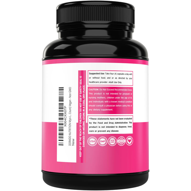 Myo-Inositol & D-Chiro Inositol Supplement For Women (120 Capsules, 2050mg Per Serving Ideal 40:1 Ratio Myo Inositol) Hormone Balance for Women - Third Party Tested, Vegan Safe & USA Made - 120 Count 120 Count (Pack of 1) - BeesActive Australia