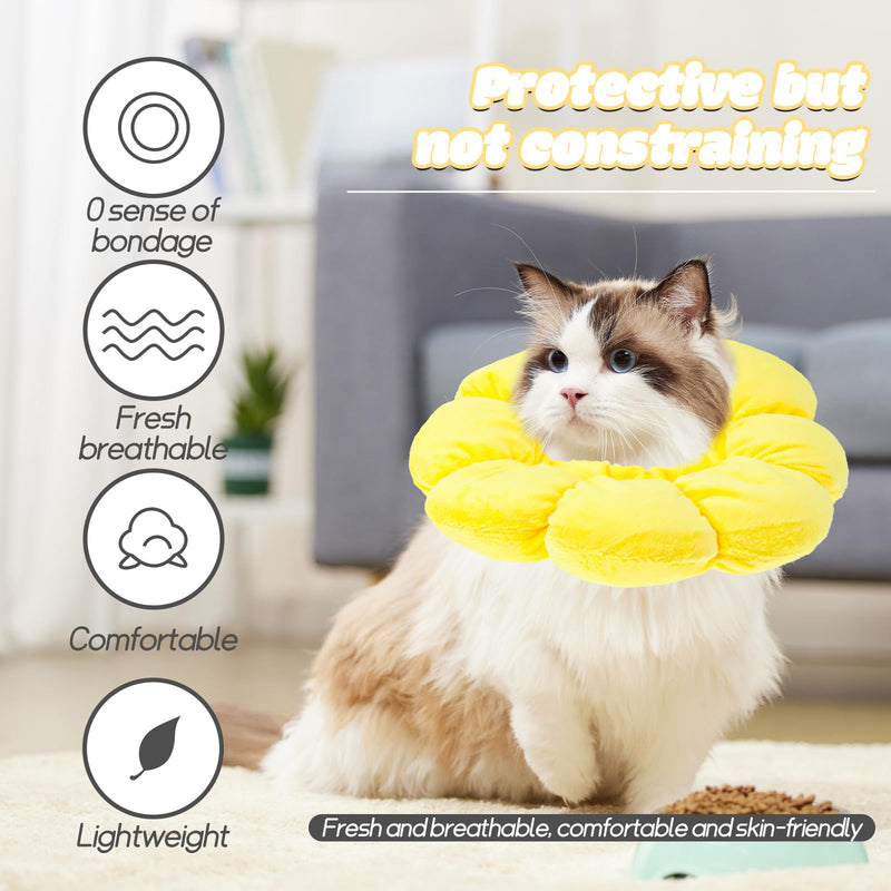 Neck brace cat, adjustable neck brace cat, leak protection cat sunflower cat collar, Elizabethan collar cat for cats after operations and injuries - BeesActive Australia