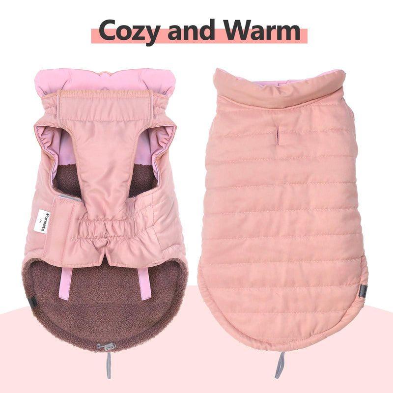 Dog Coat, Reversible Dual Waterproof Dog Jacket Reflective Dog Winter Coat,Warm Dog Cold Weather Coats Snow Jacket Vest,Dog Clothes with Adjustable Strap for Small Medium Large Dogs (Pink,3XL) XXX-Large - BeesActive Australia