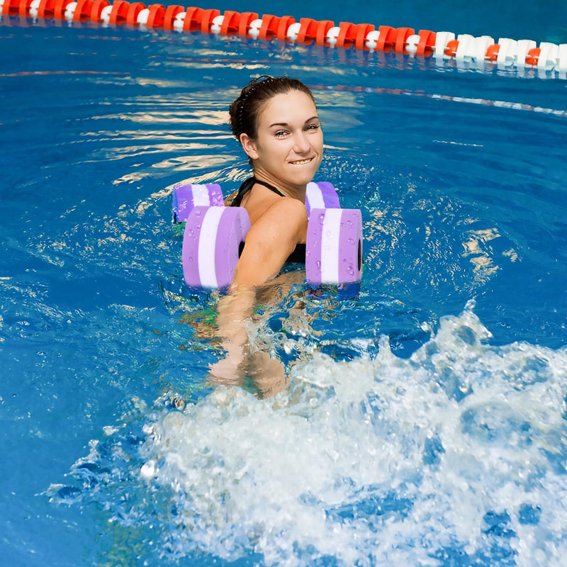 Gatuida 2Pcs Aquatic Dumbells Sports Water Weights Foam Pool Exercise Dumbbells for Pool Fitness Water Aerobics purple Medium - BeesActive Australia