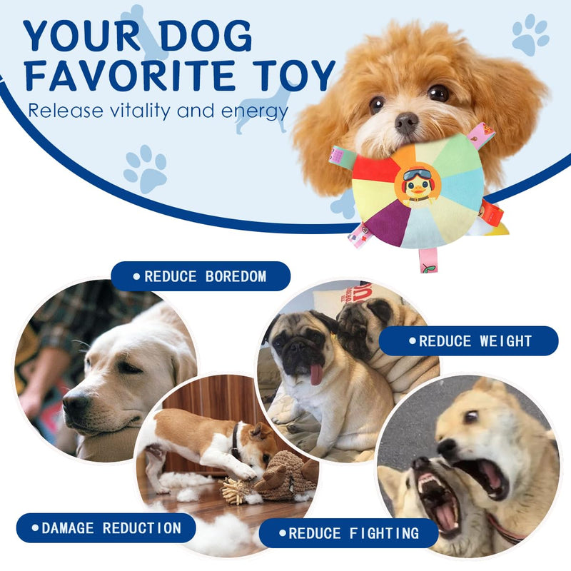 Dog Plush Sound Frisbee Toys with Internal Clock to Attract The Attention of Dogs, Dog Frisbee for Aggressive chew Dog Frisbee Toys, Frisbee Dog Toys - BeesActive Australia